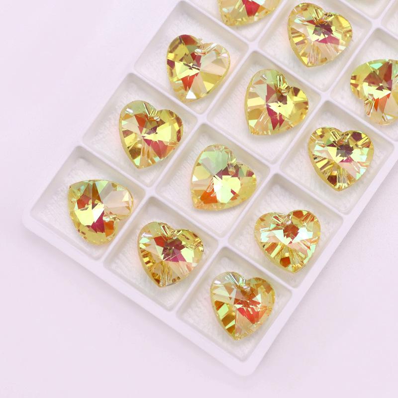 Heart Gem Crystal Rhinestone Pendant for DIY Earrings