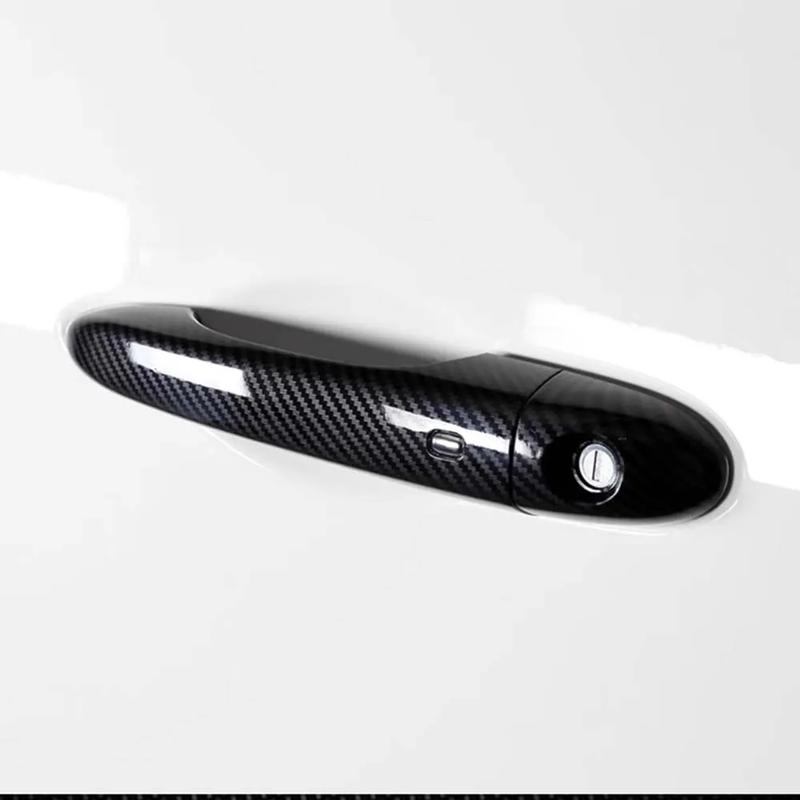 Car Decoration Smart Holes Door Handle Cover For Maserati Levante 2016-2024 Carbon Fiber Glossy Black Cars Accessories Styling