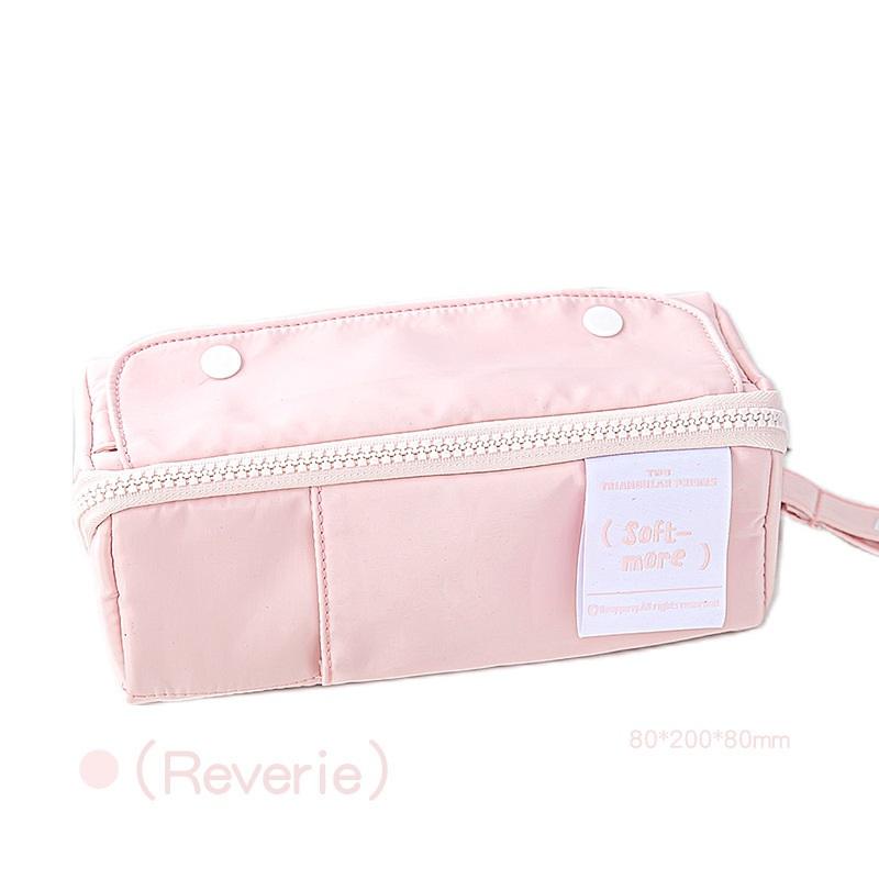 Пенал с призмой, сумка для ручек кремового цвета, большая вместимость, мягкий карманный чехол для хранения канцелярских принадлежностей