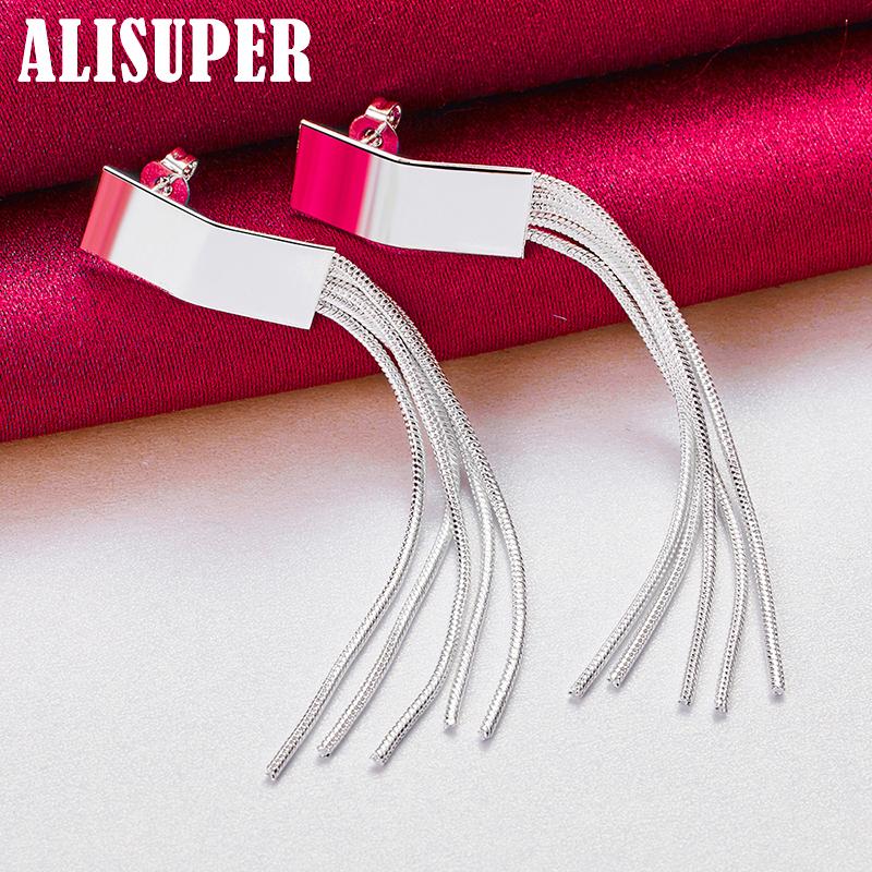 Ювелирные изделия из стерлингового серебра 925 пробы с длинными кисточками