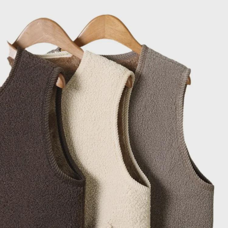 2024 Осень/Зима плюшевый овечий шерстяной женский универсальный модный жилет