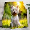 1PC Dog cute printed blanket, all season lightweight home office outdoor nap multifunctional blanket A9