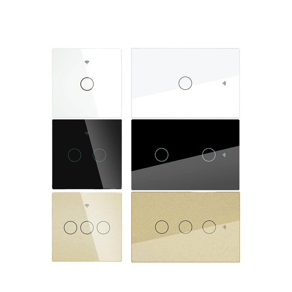 Moes RF433 WiFi Wall Touch Switch No Neutral Wire Needed Wireless Smart Life/Tuya App Relay Status and Backlight Switch OFF