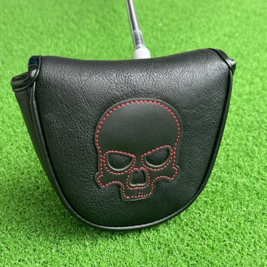 Чехол для гольф-паттера типа «молоток» с магнитной застежкой, из искусственной кожи, с рисунком черепа, для вудов, драйвера, фейрвея, гибрида