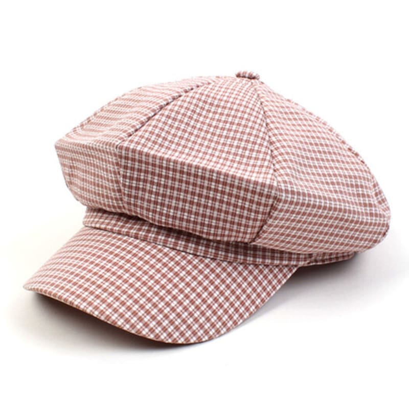 Universal Chemistry Pink Small Check Newsboy Cap
