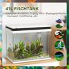 41 Liter Glass Aquarium with Filter System, LED Lights, Water Pump, for Various Fish Species, White