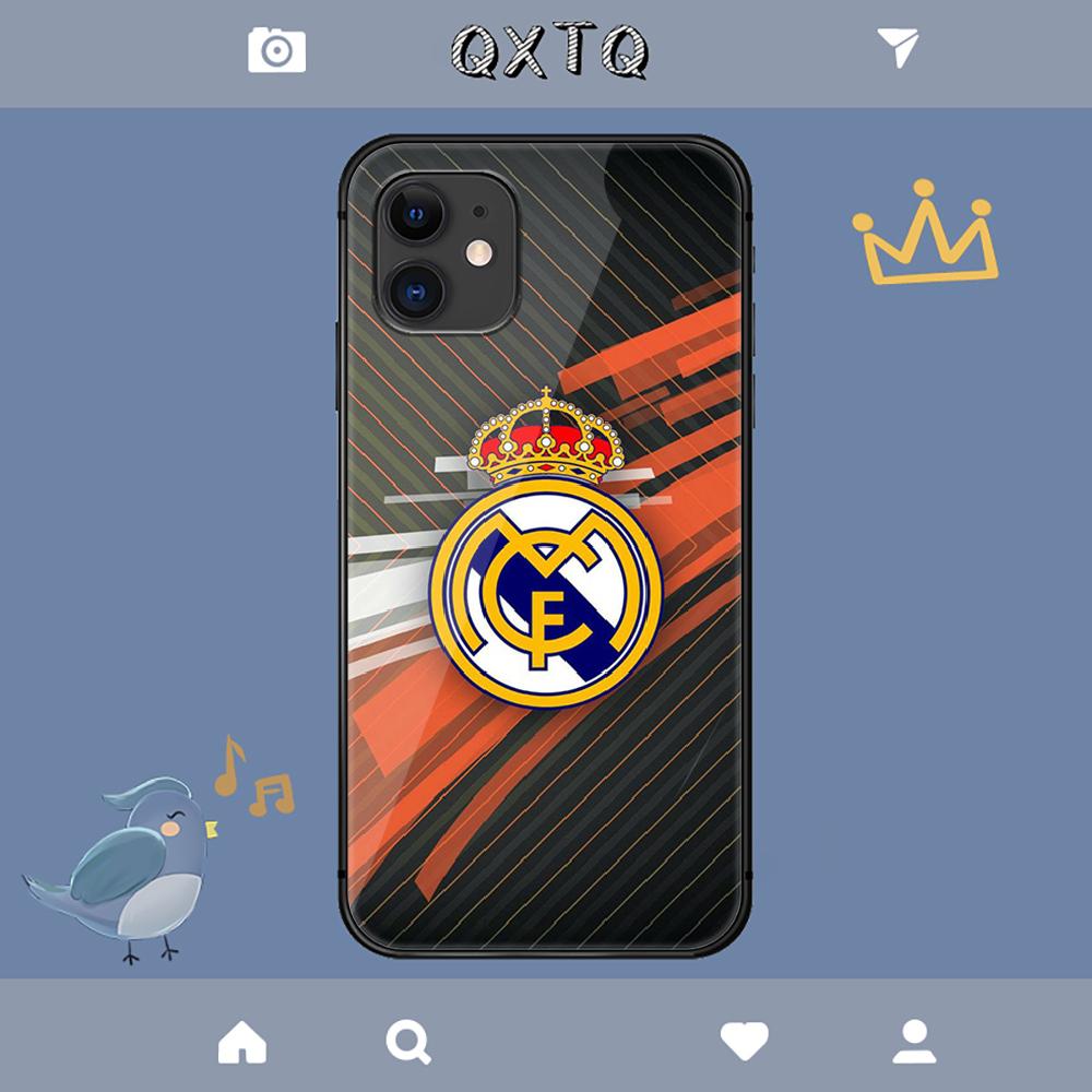 Чехол с футбольным узором Реал Мадрид для iPhone Samsung Galaxy Redmi Note S 17 16 15 14 13 20 24 25 54 Pro Max Ultra Fe Чехол из закаленного стекла