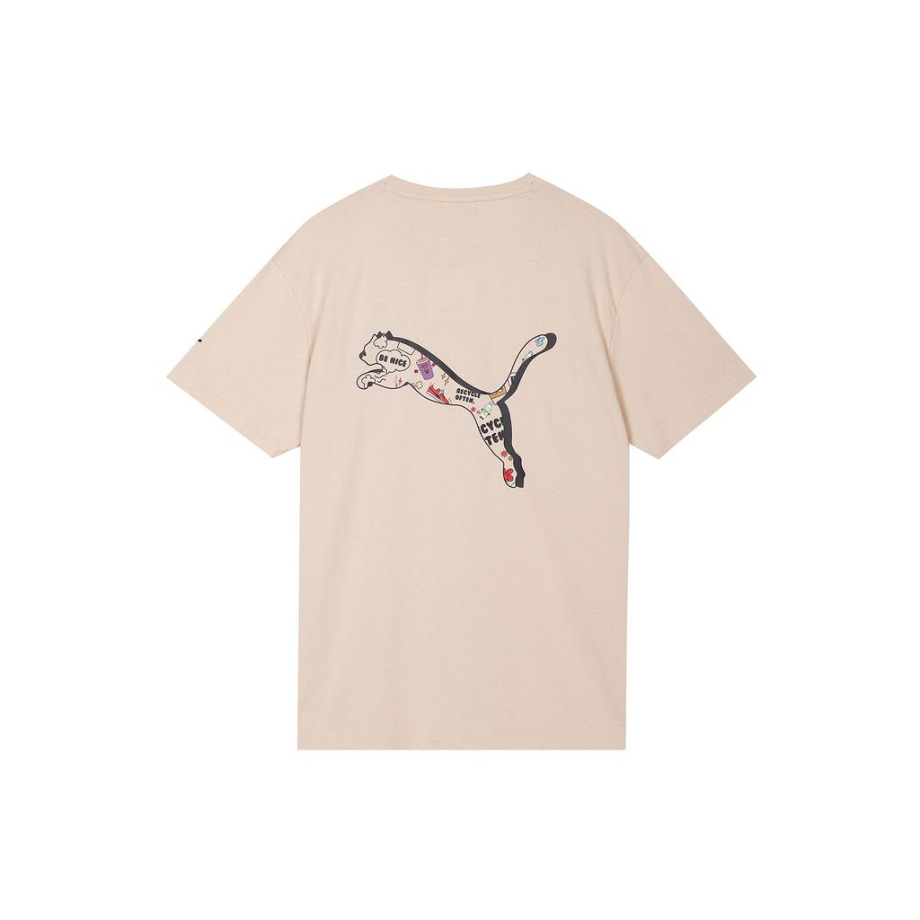 PUMA Elevate Tape T Shirts Men's Apricot Crew Neck Moderate Straight Fit 532034-68
