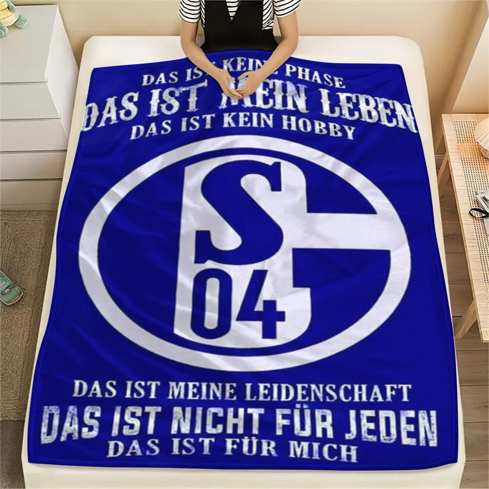1pc FC Schalke 04 Print Flannel Blanket, High quality Comfortable for All Seasons, Home Decor, Warmth and Comfort, Perfect for Christmas Gifts49
