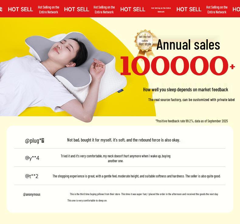 Подушка из пены с эффектом памяти «Бабочка»: Поддержка шейного отдела позвоночника и защита шеи от нулевого давления для улучшения сна