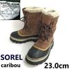 Caribou Leather Snow Boots Brown Size 23.0cm(USED)