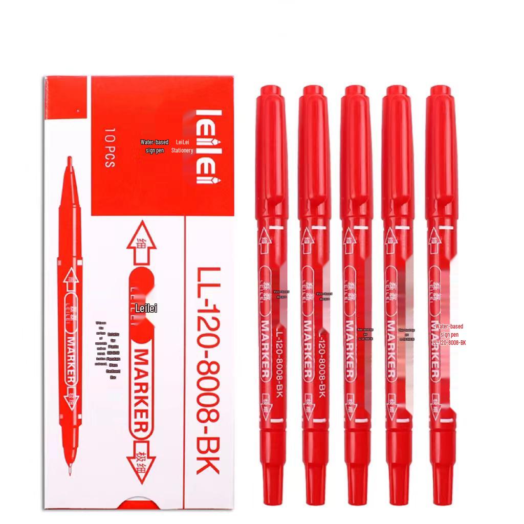 **Двусторонний детский маркер для рисования - Черный/Красный/Синий, Тонкий кончик, На водной основе**