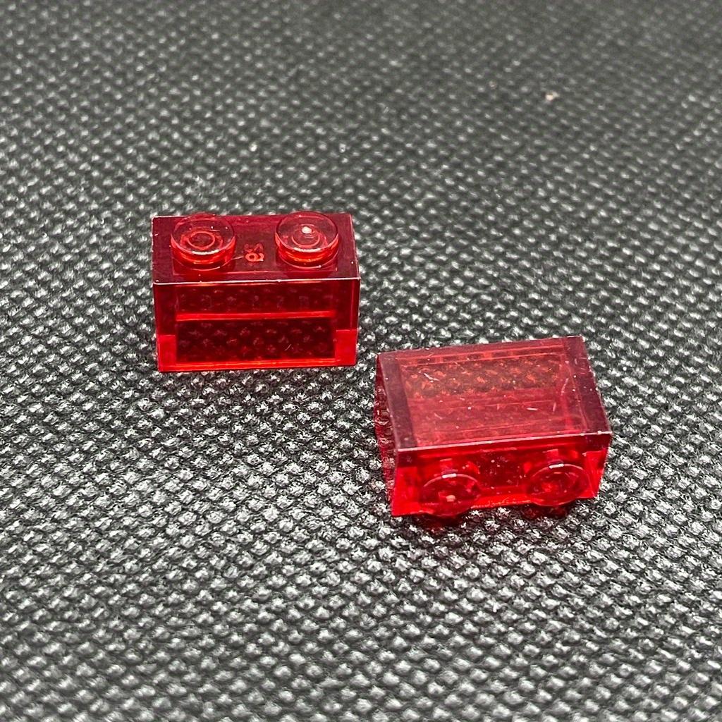 40pcs/bag Small Particles Bricks Transparent Clear Brick 1x2 Building Block Classic Bulk Parts Accessories Toys for Children