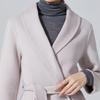 Women's 100% Wool Double-Faced Mid-Length Belted Coat