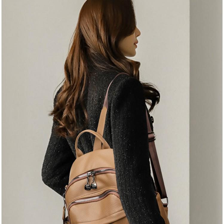 2024 Women's Fashion Large Capacity Leather Backpack & Shoulder Bag