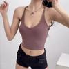 Острая девушка Сексуальный V-образный вырез Утягивающая майка-топ без спинки для женщин - Летняя рубчатая облегающая.