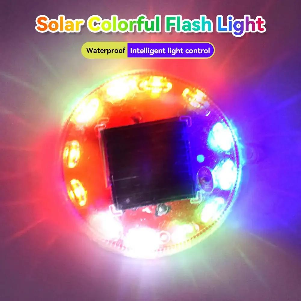 Solar Power Mortorcycle Signal Lamp LED Warning Light Night Ride Tail Strobe Light with Reflective Sticker for Electric Vehicle