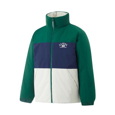 Пуховик Li Ning Hot Pot серии Color Block универсальный морозостойкий удобный повседневный зимний пуховик с воротником-стойкой унисекс верхняя одежда AYMU229-7