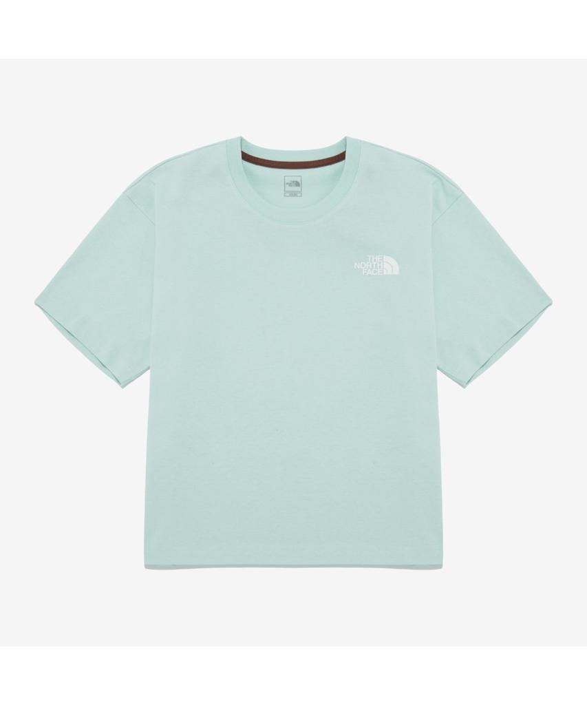 Noseupeiseu Nt7Ur42B Женская футболка с коротким рукавом и круглым вырезом Tnf Hangeul_Мятный