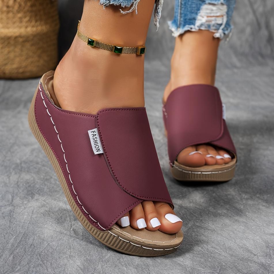 Большие повседневные тапочки на плоской подошве с толстой подошвой для женщин 2025 г. Новые однотонные простые модные тапочки с рыбьим ртом