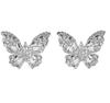 Роскошные серьги-пусеты с кристаллами бриллиантовой огранки в виде бабочек - Серебро S925 для женщин, невест и банкетов