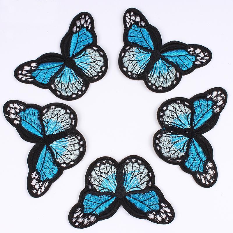 Аппликации для обуви, шляпы,пальто вышитая бабочка 5 штук