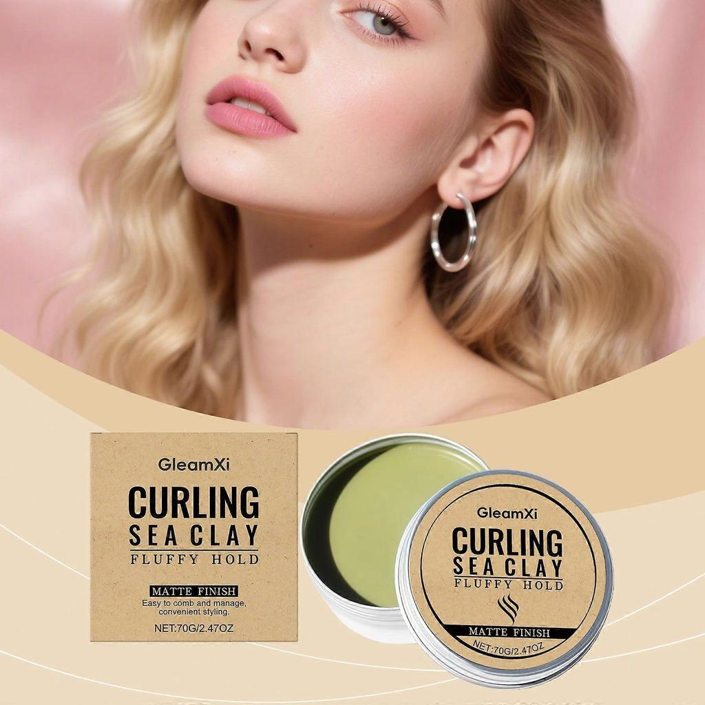Gleamxi Hair Styling Mud Creates Naturally Styled, Fluffy And Light Curls For Daily Care less