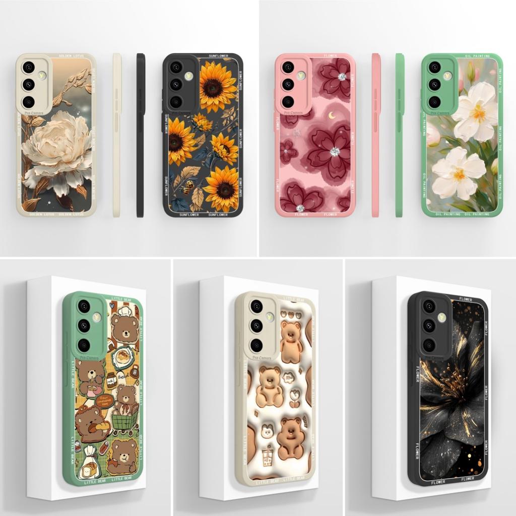 Мягкие чехлы для Samsung A55 C55 M55 A35 M35 F14 F15 Shell Pretty Sunflowers Golden Lotus Тонкий силиконовый легкий защитный корпус для Samsung Capas