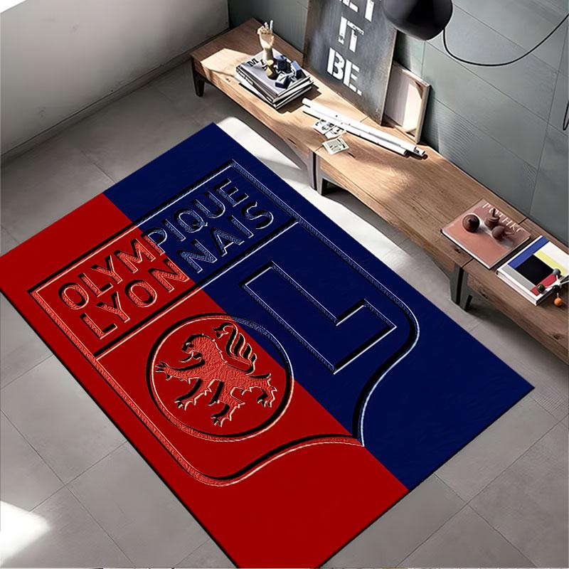 Olympique Lyonnais Logo Rug suitable as a non-slip mat for the living room or bedroom sofa
