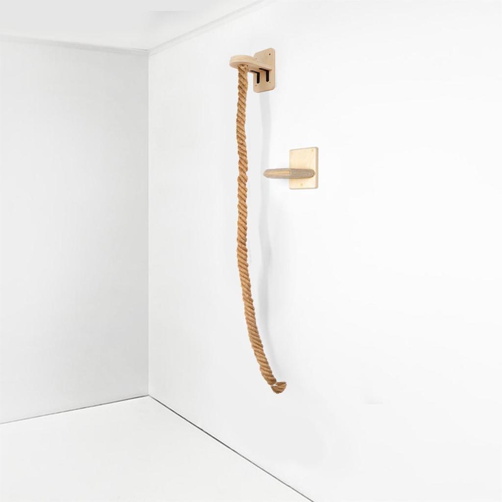 Wall Mounted Sisal Rope Cat Climber Tree Scratching Post Lounging Sanctuary Interactive Play Toys Jungle Gym for Indoor Cats