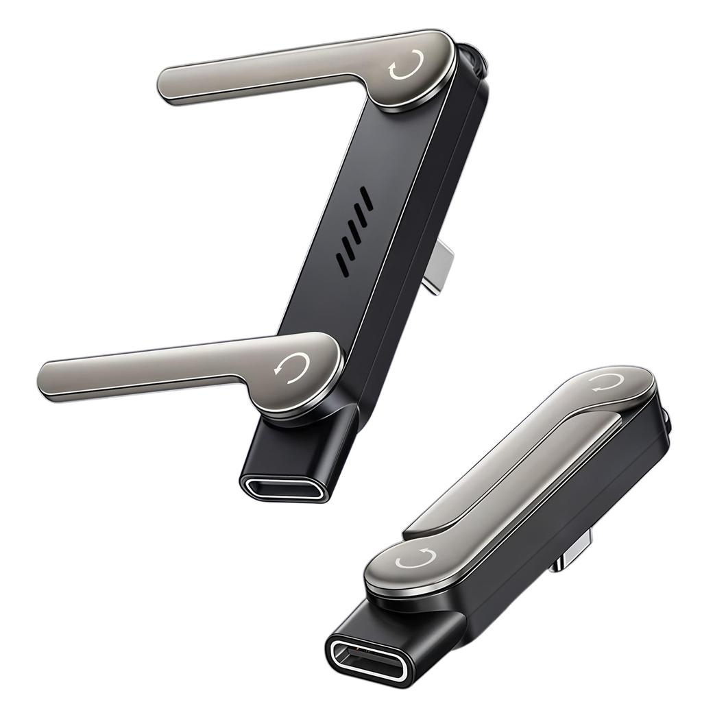 OTG-адаптер Type C на USB-C, конвертер быстрой зарядки 240 Вт со складной подставкой для телефона, 1/2 шт.