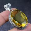 Citrine Gemstone Handmade 925 Sterling Silver Gift Jewelry Pendant 2.05" e8M26