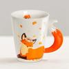 360ML Ceramic Fox Mug Creative Fox Tail Cartoon Animal Pattern Coffee Cup Afternoon Tea Anti-scald Milk Cup Home Drinking Cup