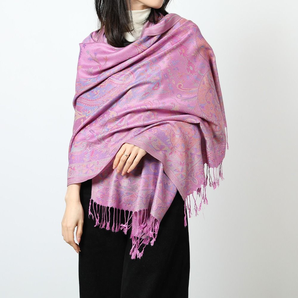 Ethnic Style Women Jacquard Scarf Cotton Print Long Wrap Shawl Casual Fringed Scarves