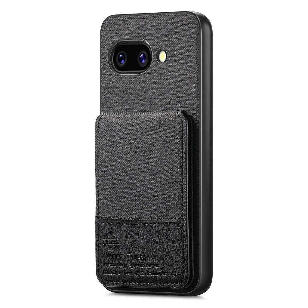 For Google Pixel 9a Case Cloth Texture Leather+PC+TPU RFID Blocking Phone Cover with Card Holder