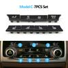 7PCS Car Rear Air Vent Venlitation Button AC Climate Control Switch Button Cap For BMW 5 6GT 7 Series G30 G31 G32 G11 G12 F90 M5