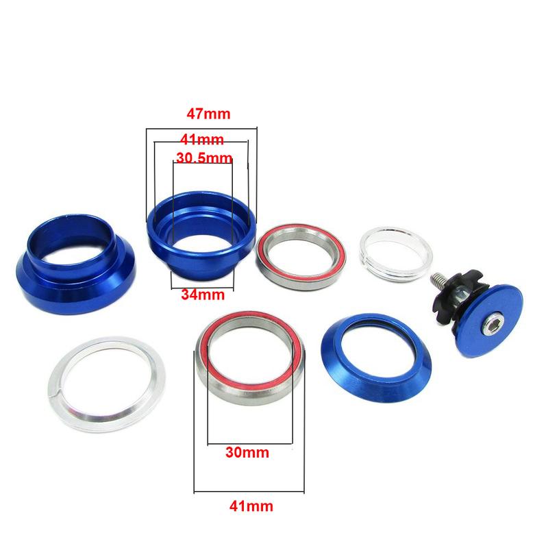 Mountain Bike Road Bike 2 Bearing Headset 1 1/8" 34MM Steering Top Cap Cover External HeadsetsSealed Threadless Fork Stem