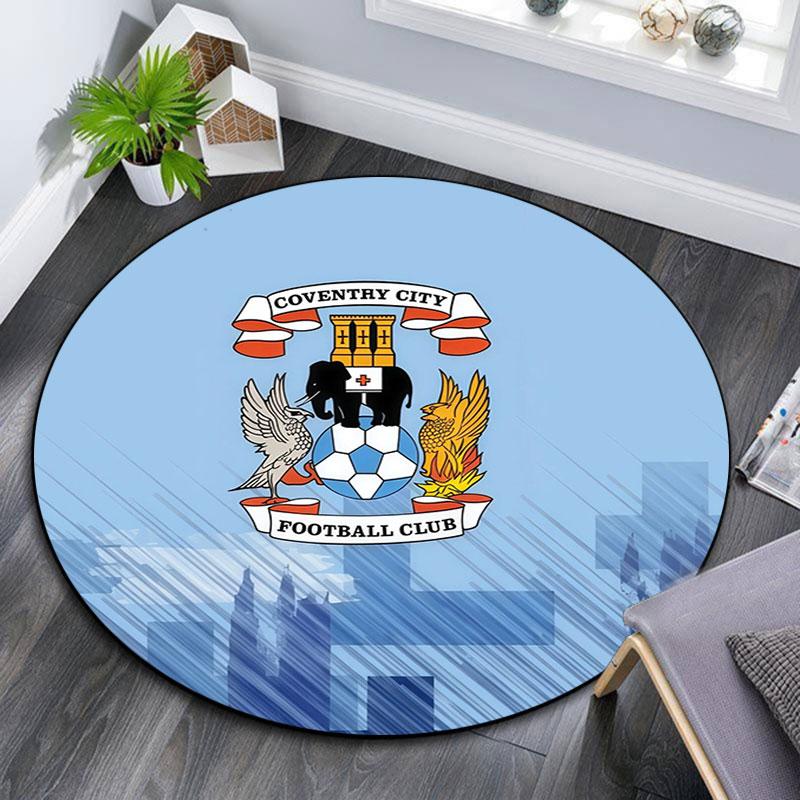 Coventry City pattern round rug,Carpet Rug for Living Room Bedroom Playroom ,Non-slip Floor Mat,Holiday Gifts and Birthday Gifts.
