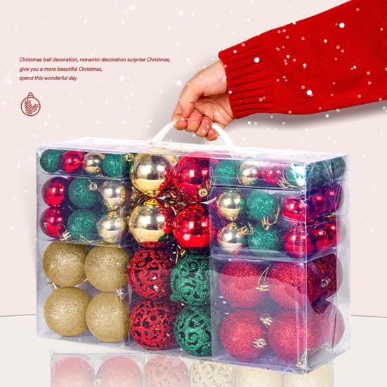 Yousheng 100 Pcs Christmas Balls Ornaments Plastic Shatterproof Hanging Balls Decoration for Xmas Tree Holiday Home Party Decor