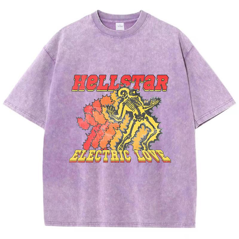 Винтажные женские футболки с кислотной стиркой, с принтами Electric Love, топы с коротким рукавом, с круглым вырезом, из хлопка, оверсайз, модная одежда