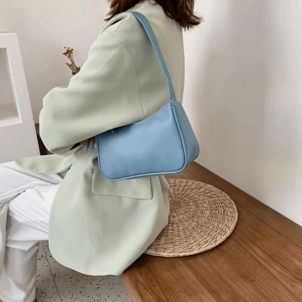 Underarm Style Bow Handbag Minimalist Design PU Leather Bag Clutch Retro Forearm Bag  Casual Wear