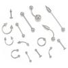 15/60/85 Pcs Body Piercing Jewelry Decor Unisex Tongue Nose Nail Navel Ring Set