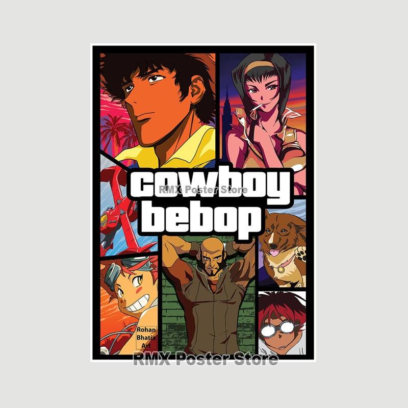 Ковбой Бибоп плакаты белая бумага аниме фигурки принты живопись фотографии гостиная бар украшения домашний декор манга наклейки на стену