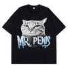 Футболка с забавным мемом Mr Pen Is Cat Мужская Женская Одежда в стиле Харадзюку Футболки Летняя Короткий рукав Повседневная Хлопок Готический Панк Футболки...