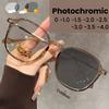 Ultra Light Square Large Frame Photochromic Myopia Glasses with Anti Blue Light and Anti Radiation Properties Diopter To -4.0