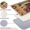 Christmas Pickup Truck with Tree Print Mat, Thick Sponge Anti-Slip Pad, Soft Absorbent Rug for Bedroom Living Room Holiday Decor