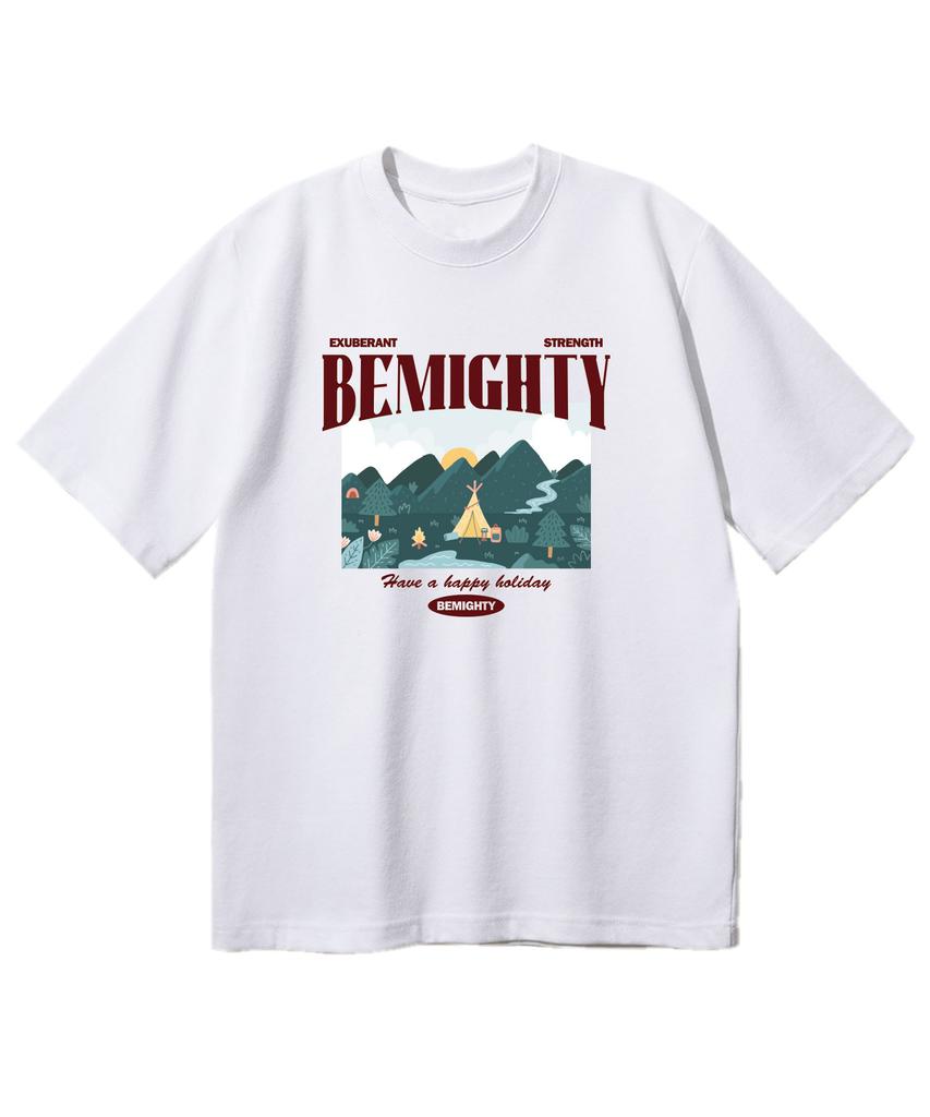 BEMIGHTY Горный лагерь Свободная футболка с коротким рукавом [Темно-серый] (Тип B)