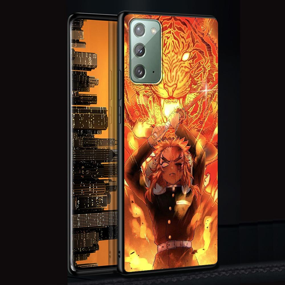 Чехол Anime Demon Slayer для Samsung Galaxy Note 20 Ultra 10 Lite 9 8 A53 A52 A12 S22 S21 FE S20 Plus TPU черный чехол для телефона