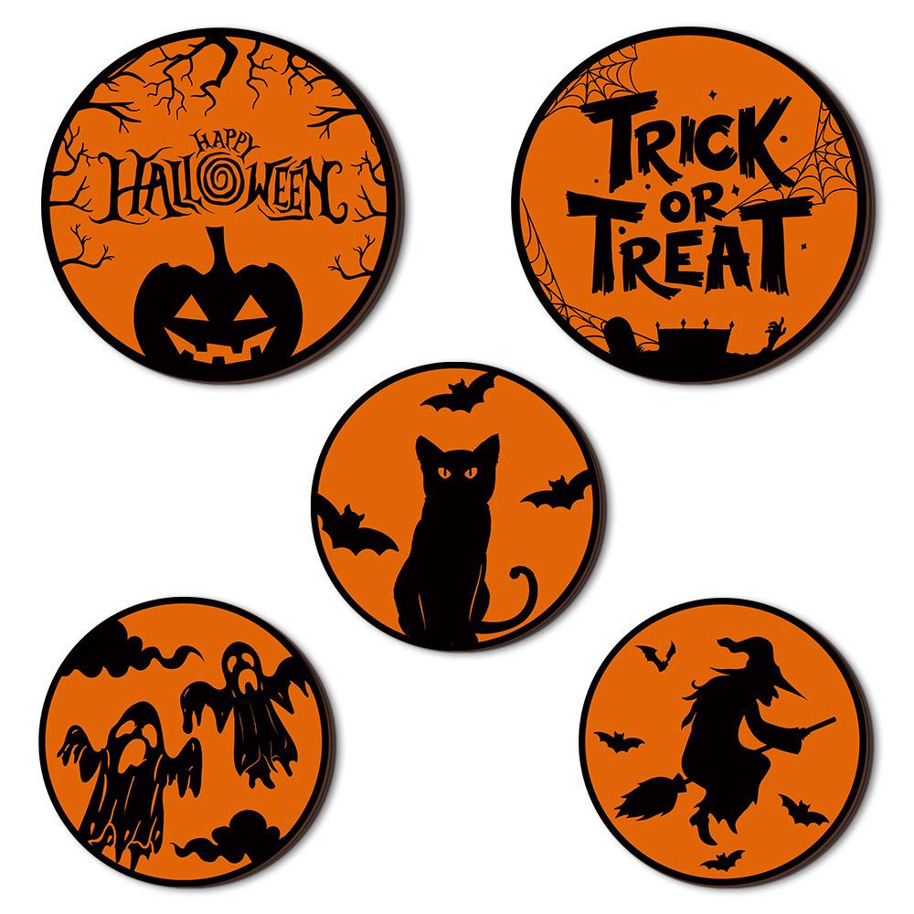 Halloween Wood Wall Hanging Welcome Door Hanging Door Number Wall Decoration Wall Decoration Round