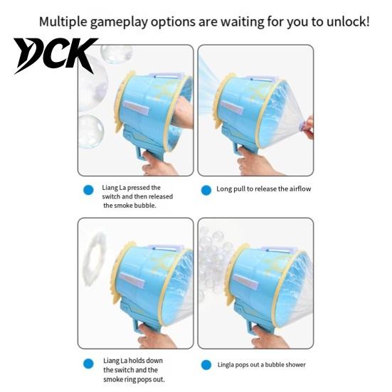 Interactive Parent Child Play Toys Automatic Smoke Bubble Machine, Handheld Air Cannon Blower, Rechargeable Outdoor Party for Toddlers Toy Kids Games